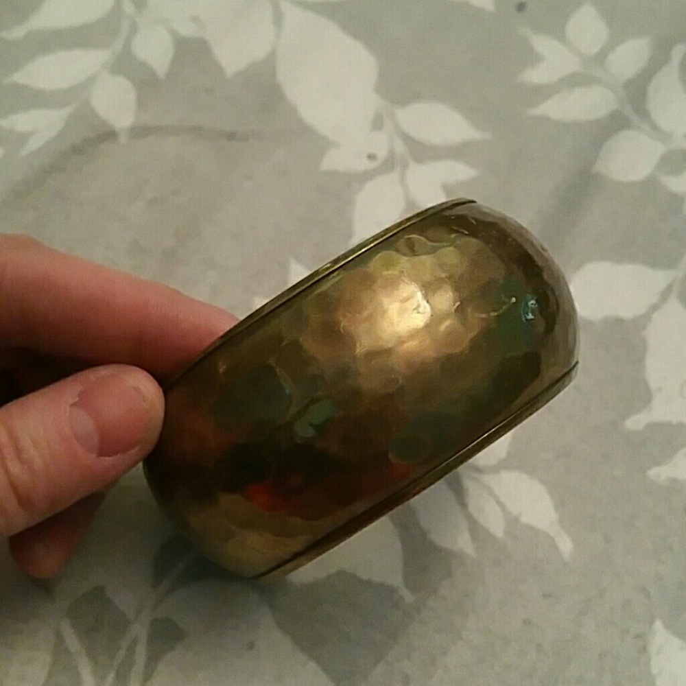 Hammered brass bracelet